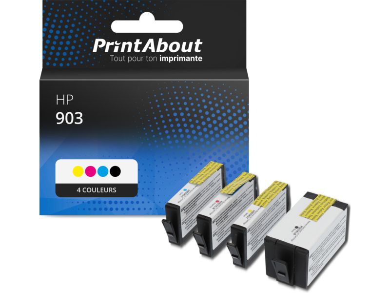 Cartouche compatible HP 903 (6ZC73AE) - 4 couleurs - Multipack