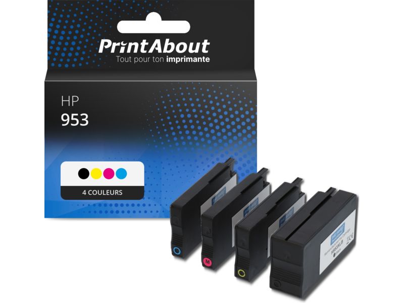 Cartouche compatible HP 953 (6ZC69AE) - 4 couleurs - Multipack