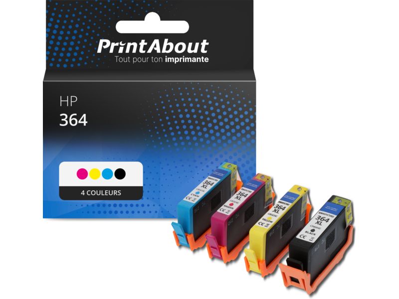 Cartouche compatible HP 364 (N9J73AE) - 4 couleurs - Multipack