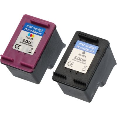Cartouche compatible HP 62 (N9J71AE) - Noir + 3 couleurs - Multipack