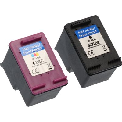 Cartouche compatible HP 62 (N9J71AE) - Noir + 3 couleurs - Multipack