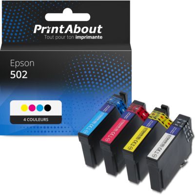 Cartouche compatible Epson 502 (C13T02V64010) - 4 couleurs - Multipack