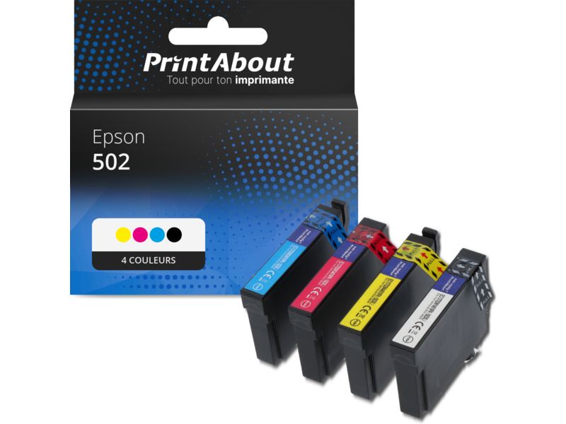 Cartouche compatible Epson 502 (C13T02V64010) - 4 couleurs - Multipack