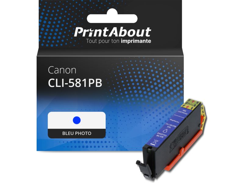 Cartouche compatible Canon CLI-581PB Bleu Photo