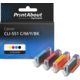 Cartouche compatible Canon CLI-551 C/M/Y/BK - 4 couleurs - Multipack