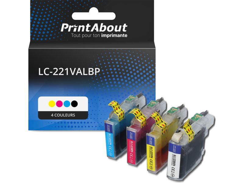Cartouche compatible Brother LC-221VALBP - 4 couleurs - Multipack