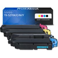 Toner compatible Kyocera TK-5270K/C/M/Y - Noir + 3 couleurs - Multipack