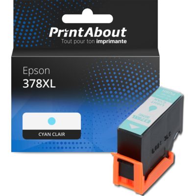 Cartouche compatible Epson 378XL (C13T37954010) - Cyan clair - Grande capacité