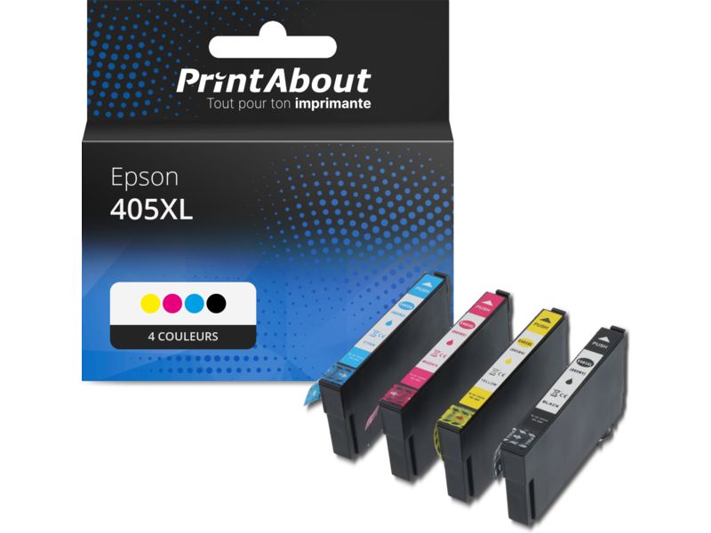 Cartouche compatible Epson 405XL (C13T05H64010) - 4 couleurs - Grande capacité - Multipack
