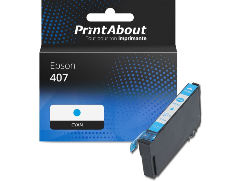 Cartouche compatible Epson 407 (C13T07U240) - Cyan