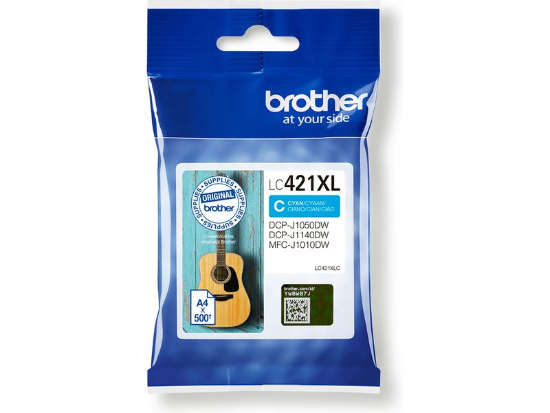 Brother LC-421XLC Inktcartridge Cyaan Hoge capaciteit