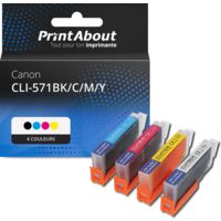 Cartouche compatible Canon CLI-571BK/C/M/Y - 4 couleurs - Multipack