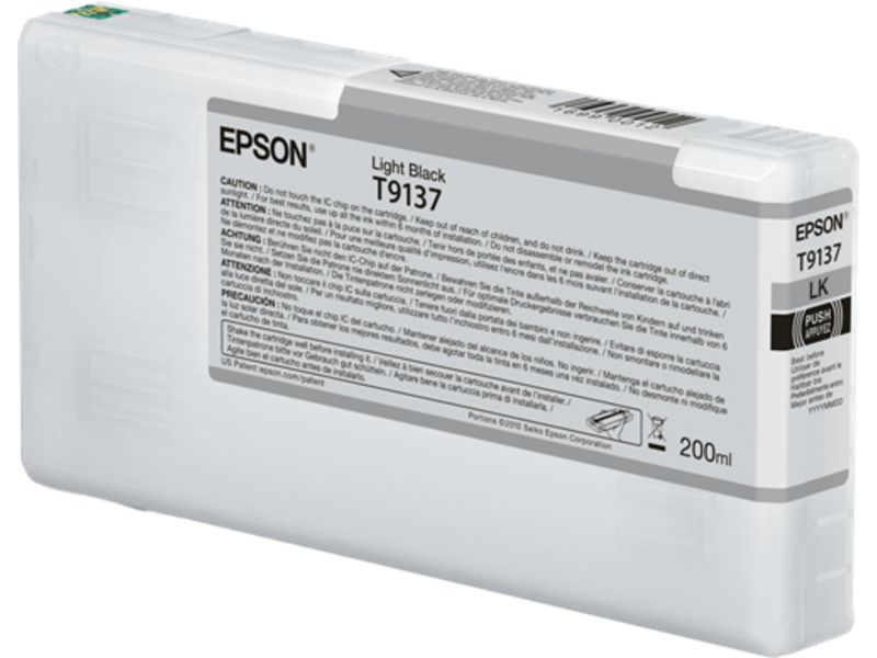 Epson T9137 - 200 ml - noir clair - originale - cartouche d'encre - pour SureColor P5000, SC-P5000, SC-P5000 STD Spectro, SC-P5000 Violet, SC-P5000 Violet Spectro