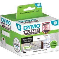 Dymo Durable 2112284 Étiquette Noir sur blanc (19 mm x 64 mm)