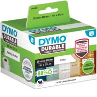 Dymo Durable 2112285 Étiquette noir sur blanc (25 mm x 89 mm)
