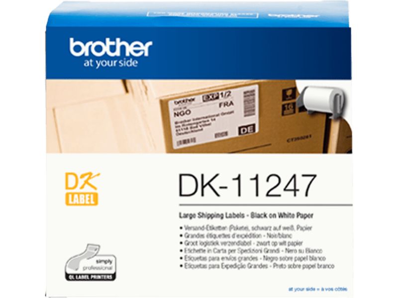 Brother DK-11247 Etiket Zwart op wit (103 mm x 164 mm)