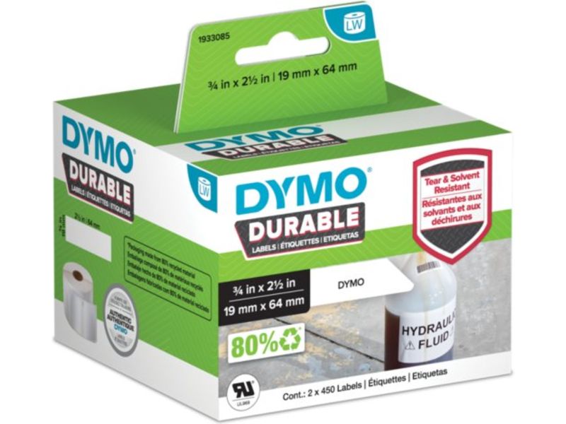 Dymo 1933085 (1933084) Etiket Zwart op wit
