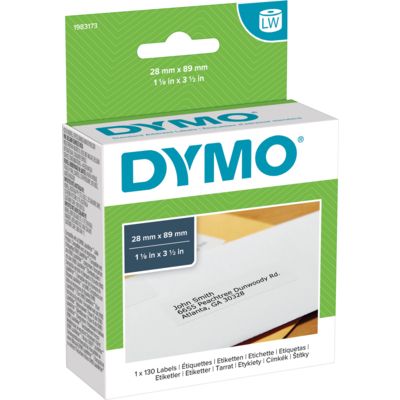 Dymo 1983173 - (28 mm x 89 mm) - Noir sur blanc - Étiquette
