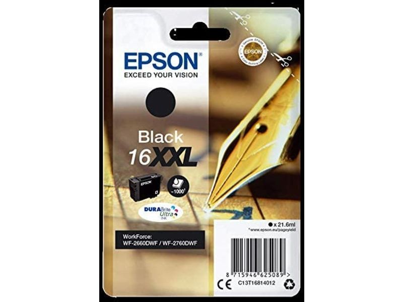 Epson 16XXL - 22 ml - XL - noir - original - blister - cartouche d'encre - pour WorkForce WF-2660DWF