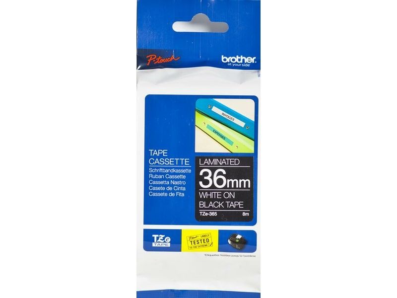 Brother TZe-365 Tape Wit op zwart (36 mm)