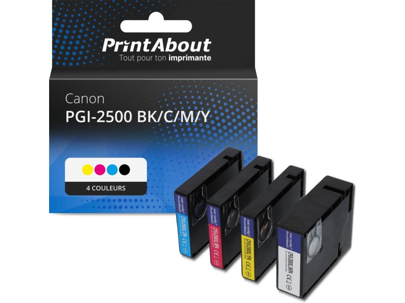 Cartouche compatible Canon PGI-2500 BK/C/M/Y - 4 couleurs - Multipack