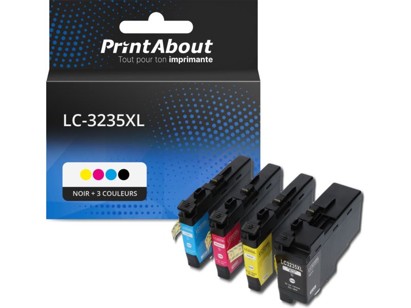 Cartouche compatible Brother LC-3235XL - Noir + 3 couleurs - Multipack