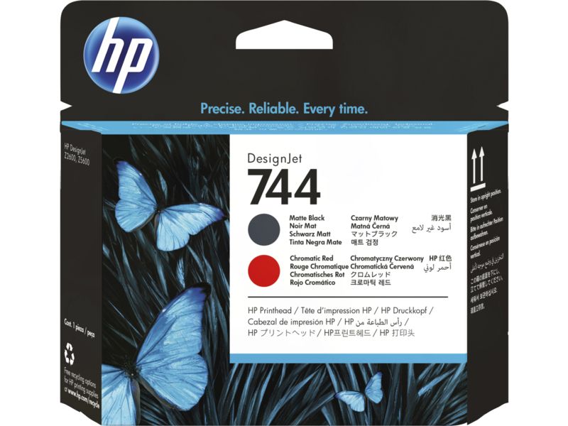 HP F9J88A (744) Printkop Matzwart + rood