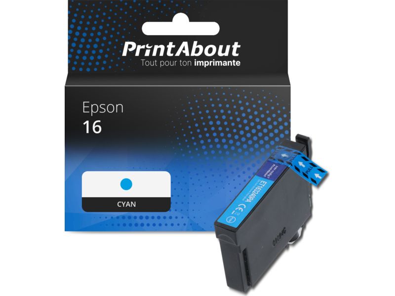 Cartouche compatible Epson 16 (C13T16224012) - Cyan