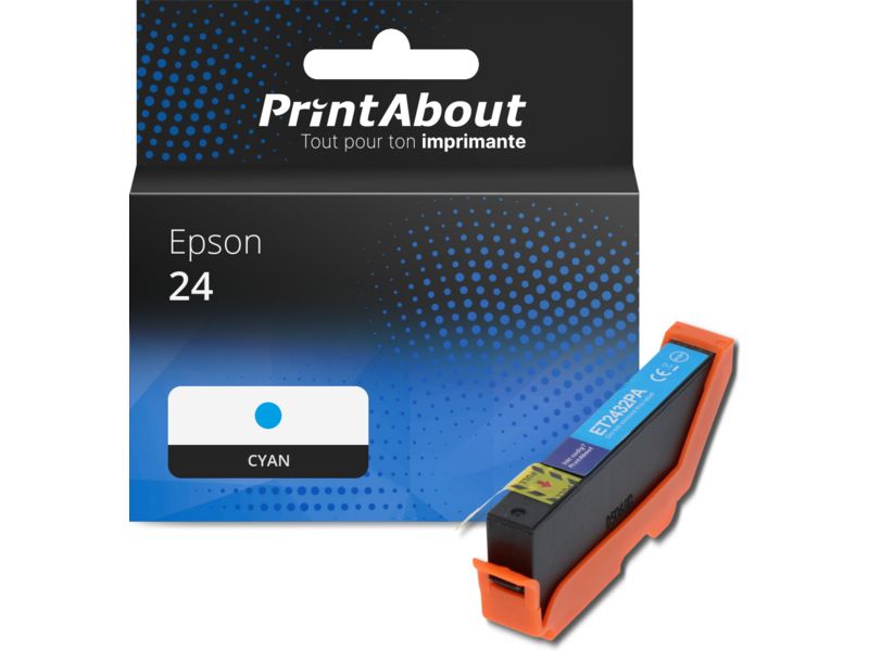 Cartouche compatible Epson 24 (C13T24224012) - Cyan