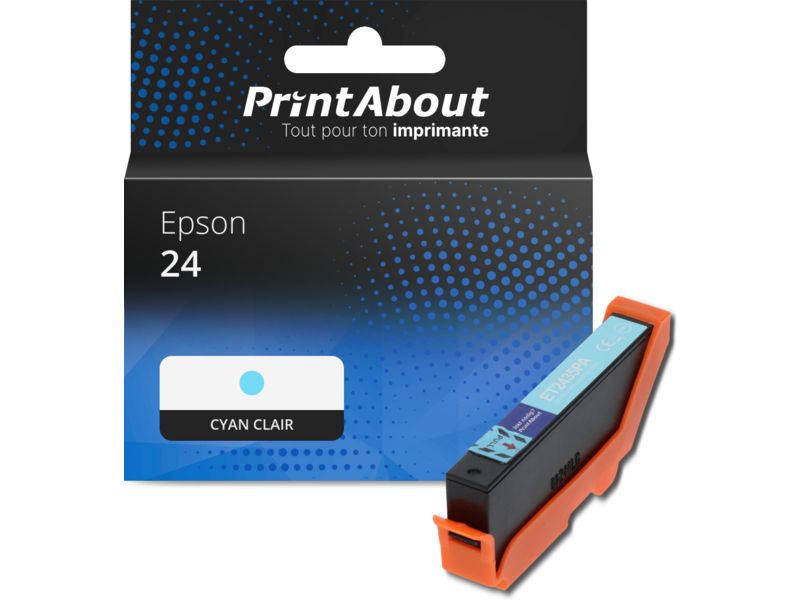 Cartouche compatible Epson 24 (C13T24254012) - Cyan clair