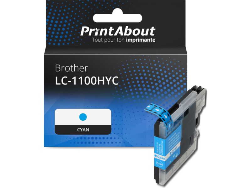 Cartouche compatible Brother LC-1100HYC - Cyan - Grande capacité