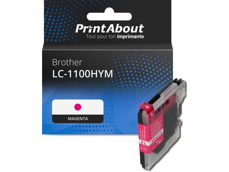 Cartouche compatible Brother LC-1100HYM - Magenta - Grande capacité