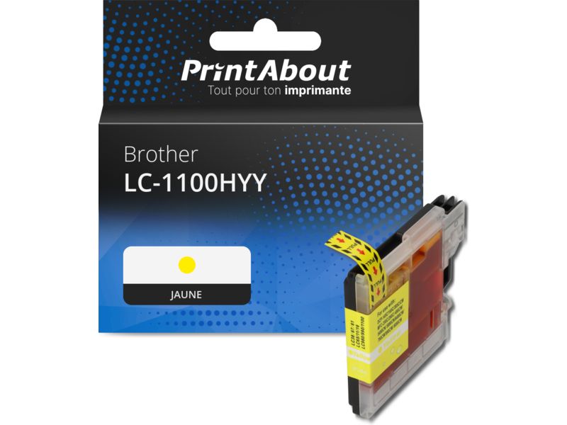 Cartouche compatible Brother LC-1100HYY - Jaune - Grande capacité