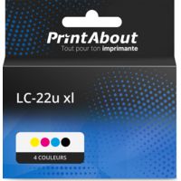 Cartouche compatible Brother LC-22u xl (LC-22U) - 4 couleurs - Multipack
