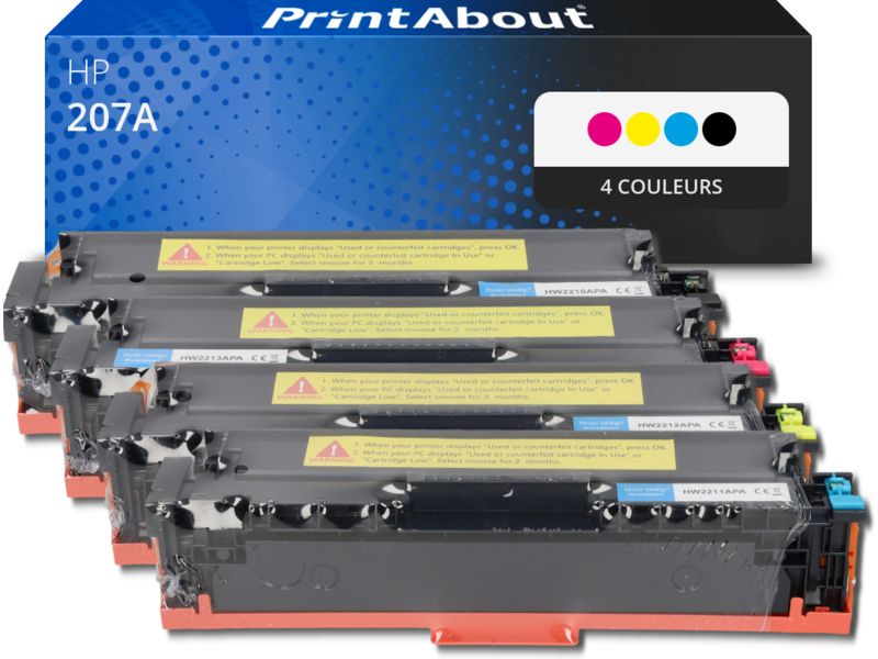 Toner compatible HP 207A (W2210/11/12/13A) - 4 couleurs - Multipack