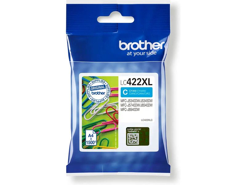 Brother LC-422XLC Inktcartridge Cyaan Hoge capaciteit