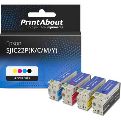 Cartouche compatible Epson SJIC22P(K/C/M/Y) - 4 couleurs - Multipack