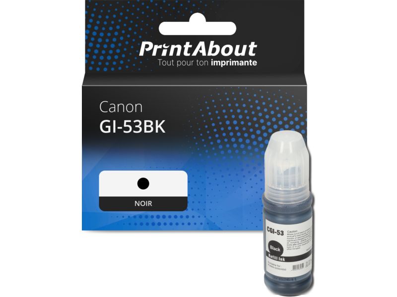 Cartouche compatible Canon GI-53BK - Noir