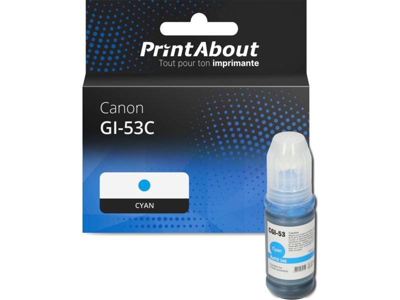 Cartouche compatible Canon GI-53C - Cyan