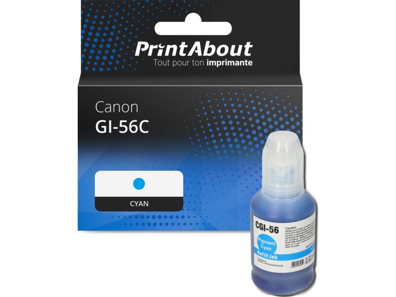 Cartouche compatible Canon GI-56C - Cyan