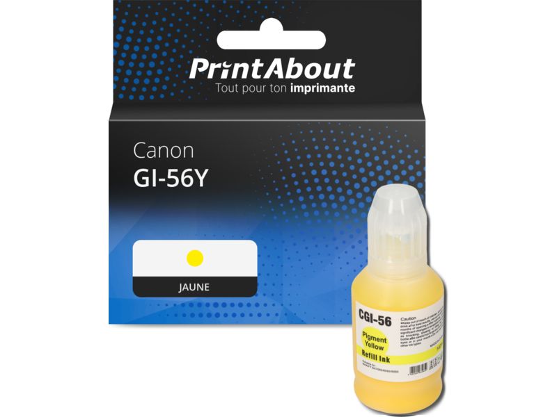 Cartouche compatible Canon GI-56Y - Jaune