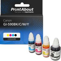 Cartouche compatible Canon GI-590BK/C/M/Y - 4 couleurs - Multipack