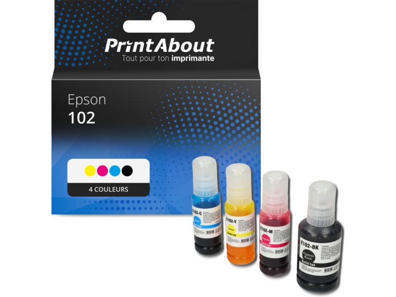 Cartouche compatible Epson 102 (T03R14/24/34/440) - 4 couleurs - Multipack