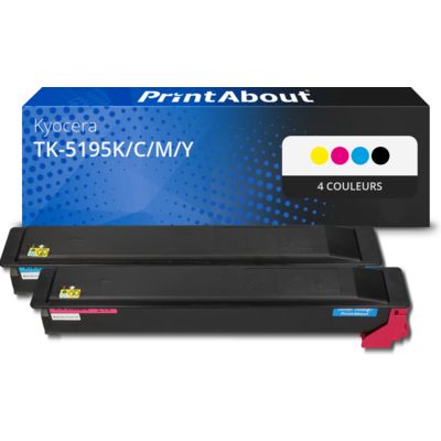 Toner compatible Kyocera TK-5195K/C/M/Y - 4 couleurs - Multipack