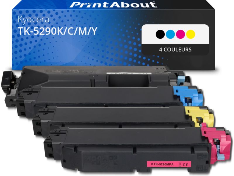 Toner compatible Kyocera TK-5290K/C/M/Y - 4 couleurs - Multipack