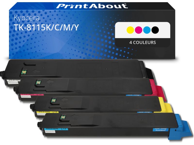 Toner compatible Kyocera TK-8115K/C/M/Y - 4 couleurs - Multipack