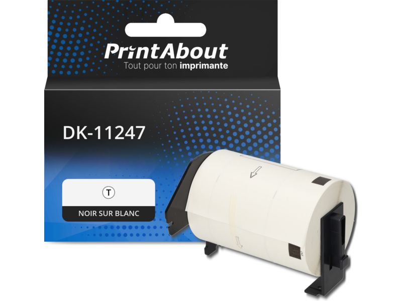 Étiquette compatible Brother DK-11247 - (103 mm x 164 mm) - Noir sur blanc
