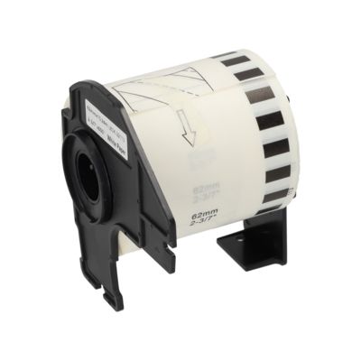 Étiquette compatible Brother DK-22113 - (62 mm) - Noir sur transparent