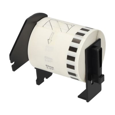Étiquette compatible Brother DK-22113 - (62 mm) - Noir sur transparent