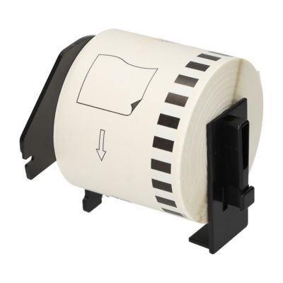 Étiquette compatible Brother DK-44605 - (62 mm) - Noir sur jaune